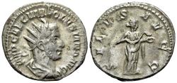 Ancient Coins - Volusian (251-253). AR Antoninianus. Rome, 253. R/ SALUS