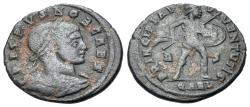 Ancient Coins - Crispus (Caesar, 316-326). AE Follis, struck under Constantine I, Arelate, Q = 4th officina, 317. VERY RARE
