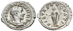 Ancient Coins - Gordian III (AD 238-244). AR Denarius. Rome, AD 241. R/ PIETAS Extremely Fine