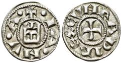World Coins - Crusader ITALY. Genova (Genoa), Republic, c. 1139-1339. AR Denaro. Castle / Cross