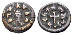 Ancient Coins - AXUM. Joel (590s-after 600). Æ Lepton. R/ Latin cross pattée
