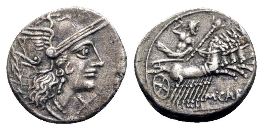 M. Papirius Carbo, Rome, 122 BC. AR Denarius Roman Republican Coins