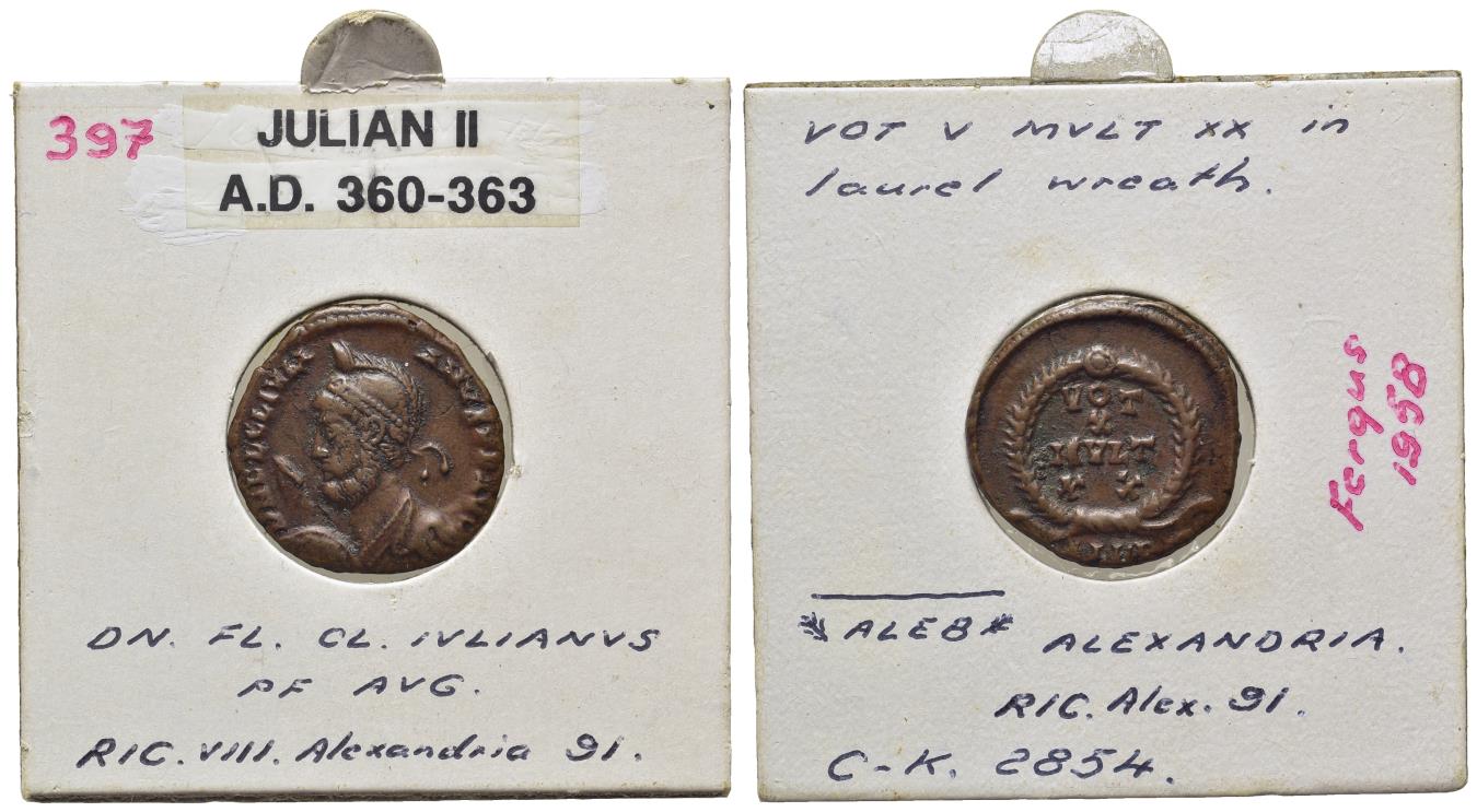 Julian II (AD 360-363) Æ Nummus. Alexandria, AD 361-363. R