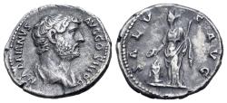 Ancient Coins - Hadrian (AD 117-138). AR Denarius, Rome, 137-July 138. R/ SALUS