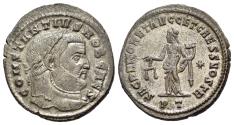 Ancient Coins - Constantius (Caesar, AD 293-305) BI Follis. Ticinum circa 304-305. R/ AEQUITAS