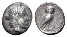 Ancient Coins - ITALY Northern Lucania, Velia, c. 465-440 BC. AR Obol R/ OWL RARE