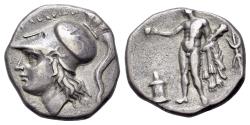 Ancient Coins - ITALY Heraclea (circa 276-250 B.C.) AR Nomos R/ Heracles standing VERY RARE