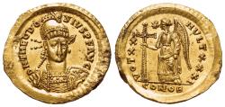 Ancient Coins - Theodosius II (AD 402-450). AV Solidus. Constantinople. EEXTREMELY FINE