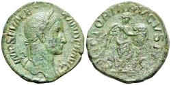 Ancient Coins - Severus Alexander (AD 222-235). Æ Sestertius. Rome, AD 230. R/ VICTORY