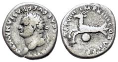 Ancient Coins - Titus (AD 79-81) AR Denarius. Rome mint. R/ CAPRICORN