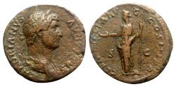 Ancient Coins - Hadrian (117-138). Æ As - Rome - R/ Clementia
