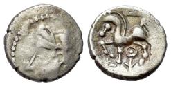Ancient Coins - Central Gaul, Bituriges Cubi, c. 1st century BC. AR Quinarius. R/ Horse prancing