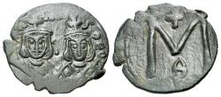 Ancient Coins - Michael II and Theophilus (820-829). Æ 40 Nummi - Follis. Syracuse, 821-9.