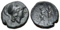 Ancient Coins - Kings of Macedon. Antigonos II Gonatas (277/6-239 BC). Æ 19mm. Uncertain Macedonian mint.  R/ Pan standing r., erecting trophy
