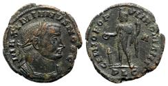 Ancient Coins - Galerius (Caesar, 293-305). Æ Follis - Lugdunum - R/ Genius