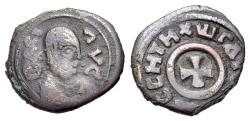 Ancient Coins - AXUM. temp. Ezanas (mid. 340s-circa 380). Æ Lepton. Anonymous 'BACIΛEYC' issue. R/ Cross pattée