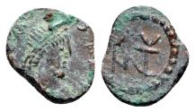 Ancient Coins - Anastasius I (491-518). Æ Nummus. Constantinople, 491-498. R/ Monogram of Anastasius.