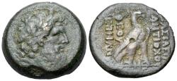 Ancient Coins - Seleukid Kingdom. Antioch. Antiochos IV Epiphanes 175-164 BC. Æ 33mm R/EAGLE