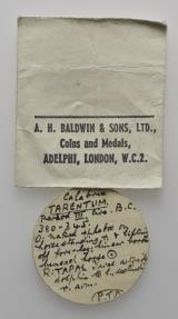 Ancient Coins - ITALY. Southern Apulia, Tarentum. Circa 330-325 BC. AR Nomos R/ Phalanthos riding dolphin