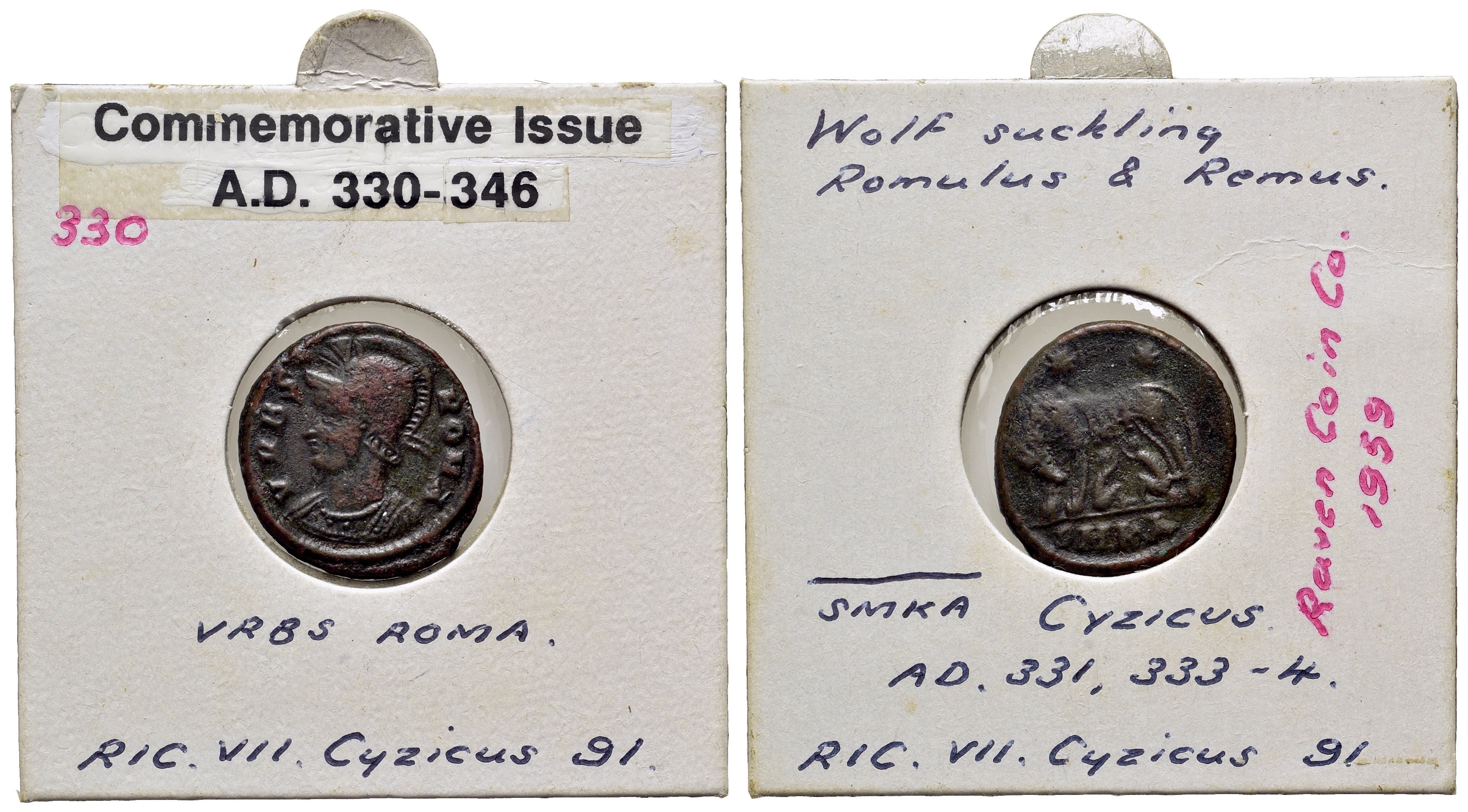 【最高鑑定】ローマ帝国AD305年 MS2枚セットAurelian&Follis 4-1.jpg