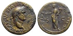 Ancient Coins - Vespasian (69-79). Æ Dupondius - Lugdunum - R/ Fides