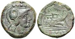 Ancient Coins - ROME REPUBLIC Anonymous (circa 215-212 BC) Æ Triens. Rome mint. RARE