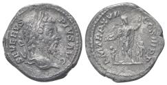 Ancient Coins - Septimius Severus 193-211 AD. AR Palted Denarius. Struck 210 R/ JUPITER