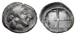 Ancient Coins - Sicily, Syracuse. Hieron I (478-466 BC). AR Obol SCARCE