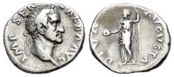 Ancient Coins - Galba (AD 68-69). AR Denarius. Rome, July AD 68-January AD 69. R/ DIVA-AVGVSTA, Livia standing  BOLD PORTRAIT
