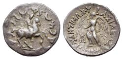 Ancient Coins - Greco-Baktrian Kingdom. Antimachos II Nikephoros (Circa 160-155 BC). AR Drachm. Nike / Antimachos
