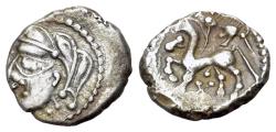 Ancient Coins - Central Gaul, Bituriges Cubi, c. 1st century BC. AR Quinarius. R/ Horse, above, boar.