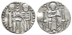 World Coins - Italy, Venezia. Pietro Gradenigo (1289-1311). AR Grosso. Doge and S. Marco  R/ Christ, seated facing