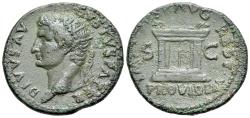 Ancient Coins - Divus Augustus (died AD 14). Æ As. Rome, c. 22/23-30. R/ ALTAR - BOLD PORTRAIT !