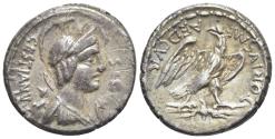 Ancient Coins - ROME REPUBLIC M. Plaetorius M.f. Cestianus, Rome, 57 BC. AR Denarius R/ Eagle on thunderbolt