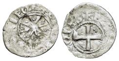 Ancient Coins - Crusaders, County of Tripoli. Raymond III (1152-1187). AR Denier. Star Type 1b. Struck circa 1173-1187. Cross R/ STAR