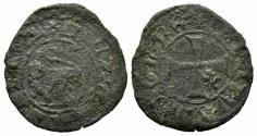 World Coins - Italy, L'Aquila. Renato d'Angiò (1435-1442). BI Quattrino R/ LION VERY RARE
