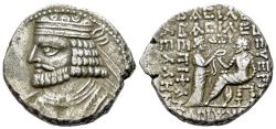 Ancient Coins - KINGS of PARTHIA. Vologases I (Circa AD 51-78). AR Tetradrachm. Seleukeia on the Tigris mint. Dated 364 SE (AD 51/2).