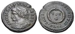 Ancient Coins - Crispus (Caesar, 316-326). AE Follis, struck under Constantine I, Lugdunum, P = 1st officina, 323-324.