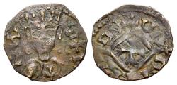 Ancient Coins - AXUM. Hataz (Hethasa). (600-circa 620). Æ 15mm. Crowned facing bust R/ Cross within lozenge.