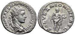 Ancient Coins - Elagabalus (218-222). AR Antoninianus. Rome, 218-9. R/ SALUS