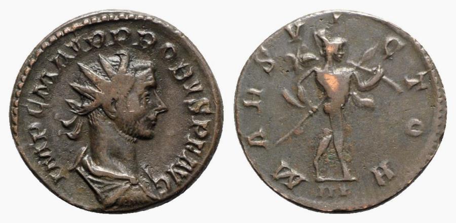 Ancient Coins - Probus (276-282). Radiate / Antoninianus - Lugdunum - R/ Mars