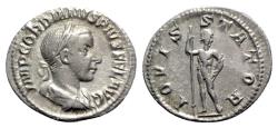 Ancient Coins - Gordian III (238-244). AR Denarius - R/ Jupiter