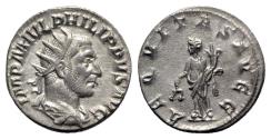 Ancient Coins - Philip I (244-249). AR Antoninianus - Rome - R/ Aequitas