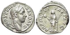 Ancient Coins - Severus Alexander (AD 222-235). AR Denarius. Rome, AD 228. R/ Perpetuitas