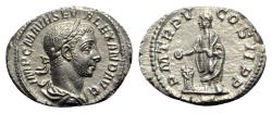 Ancient Coins - Severus Alexander (222-235). AR Denarius - Rome - R/ Emperor sacrificing
