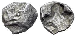 Ancient Coins - LYCIA. Pre- and protodynastic coins. Undetermined dynasty c. 500/480 BC. AR 1/6 Stater - Diobol?  Forepart of Boar VERY RARE
