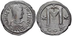 Ancient Coins - Anastasius I (491-518). Æ 40 Nummi - Follis. Constantinople, 498-518.  R/ Large M