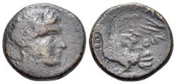 Ancient Coins - Thessaly, Metropolis (?), c. 4th century BC. Æ 15mm R/ DOVE VERY RARE
