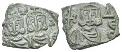 Ancient Coins - Constantine V with Leo IV (741-775). Æ 40 Nummi. Syracuse, 751-775.