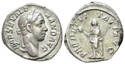 Ancient Coins - Severus Alexander (222-235). AR Denarius. Rome, AD 228.  R/ Perpetuitas